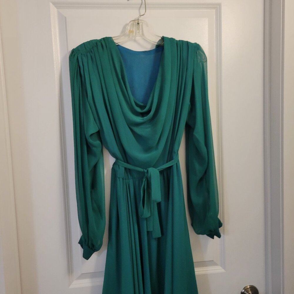 Vintage Wayne Clark Aline Marelle Dress Formal Evening Dress - Drapery